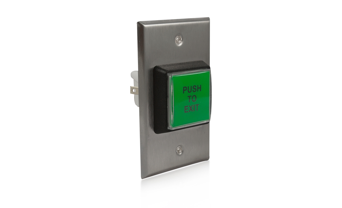 Illuminated Green Push-to-Exit Button