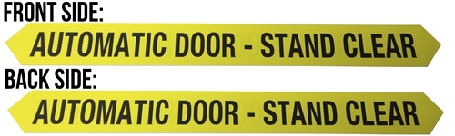 Stanley ANSI A156.10 Yellow Caution Automatic Door Sticker Decal |  Automatic Door and Hardware