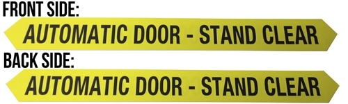 Stanley ANSI A156.10 Yellow Caution Automatic Door Sticker Decal